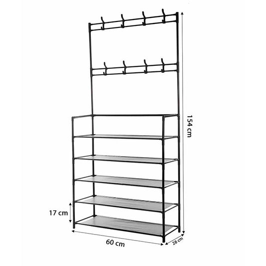 RACK CON PERCHEROS MULTIUSOS 3 EN 1