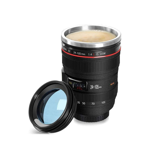 Termo en forma de lente de cámara reflex